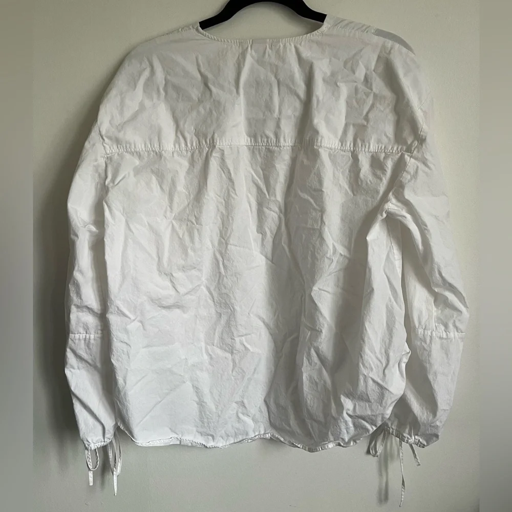 H&M Peasant Oversized Relaxed Cotton Blouse - White - S Small - Picture 5 of 7
